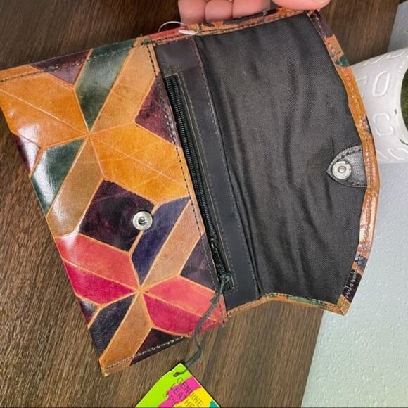 Mediterranean trading co geometric leather wallet and coin pouch two piece set - Picture 8 of 11